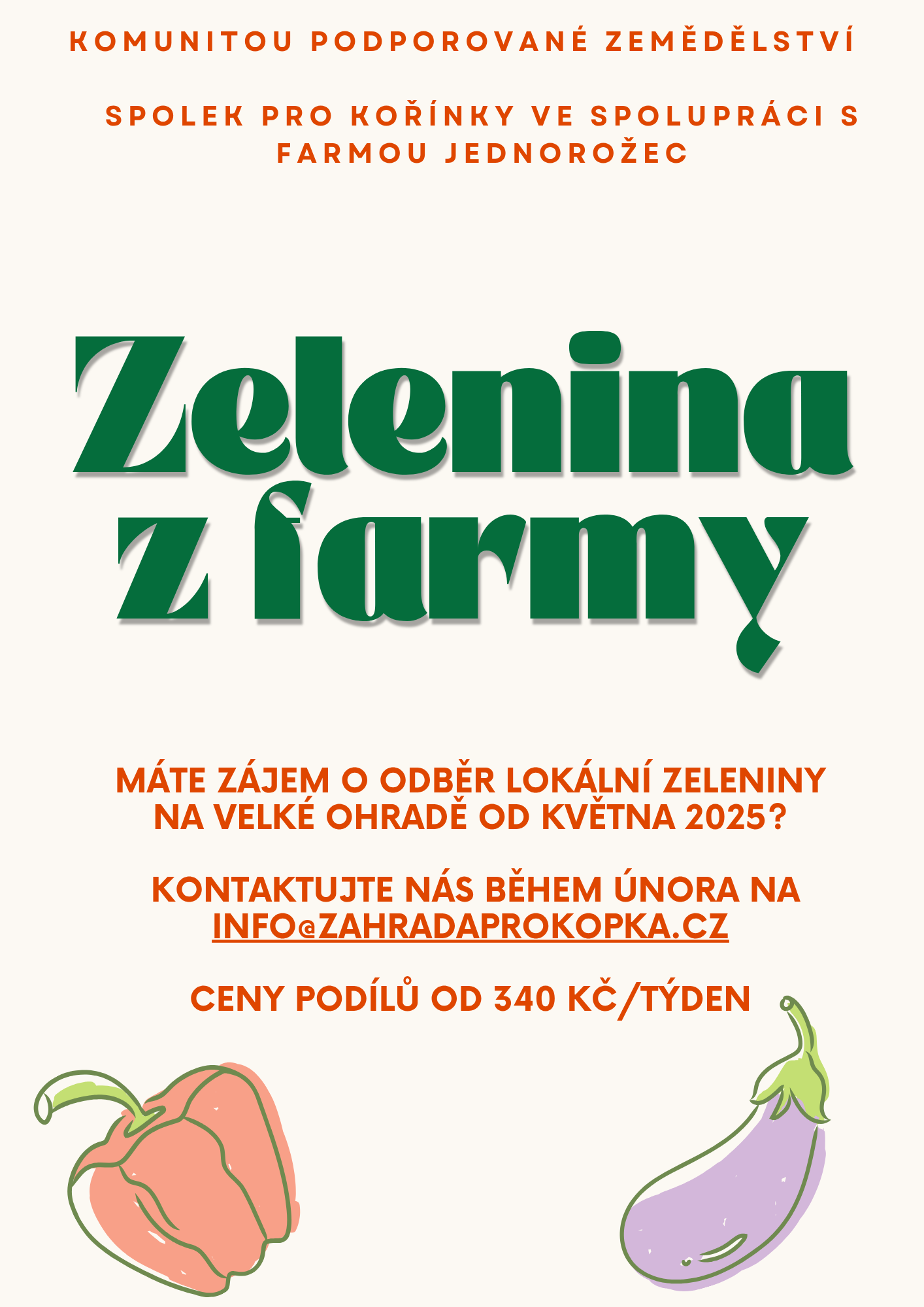 Odběr zeleniny z Prokopky a Jednorožce